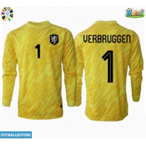 Nederland Bart Verbruggen #1 Keeper Bortedrakt EM 2024 Langermet